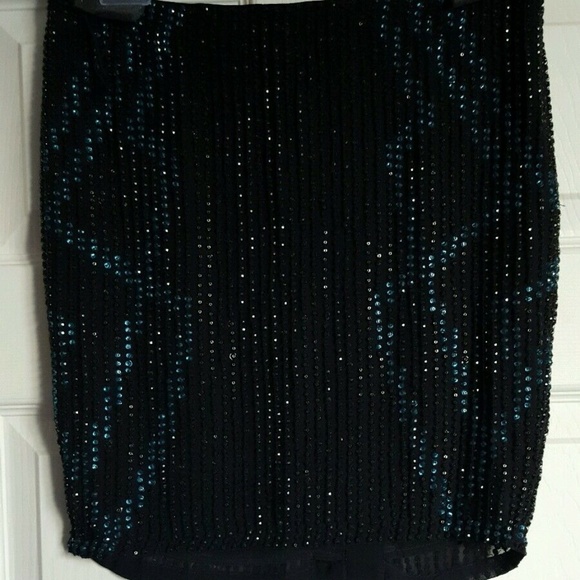 NWT HAUTE HIPPIE Black Silk Bead Skirt $495 - Picture 3 of 5